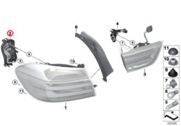 Genuine BMW (63217366065) Bulb Holder, Rear Light Side Panel, Left