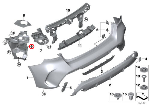 Genuine BMW (51128072575) Bumper Guide, Rear, Left