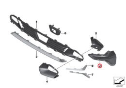 Genuine BMW (51117464274) Bumper Side Fog Light Grille, Open, Right