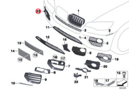 Genuine BMW (51117188384) Closed Fog Light Grid, Right