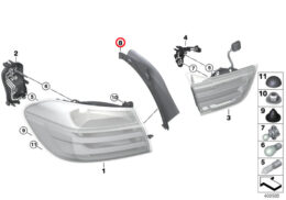 Genuine BMW (63217366068) Cover for Water Gutter, Rear Right