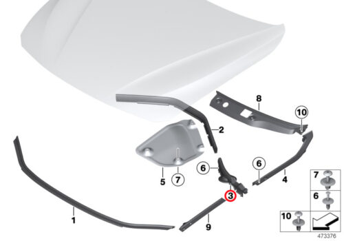 Genuine BMW (51767255803) Engine Bonnet Sealing, Left