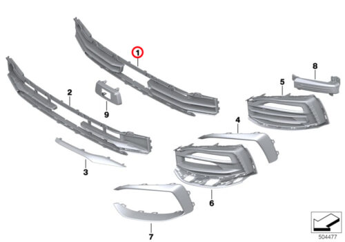 Front Bumper Centre Grille, Brake Cooling Duct