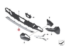 Genuine BMW (51117471512) Front Bumper Finisher Trim, Centre