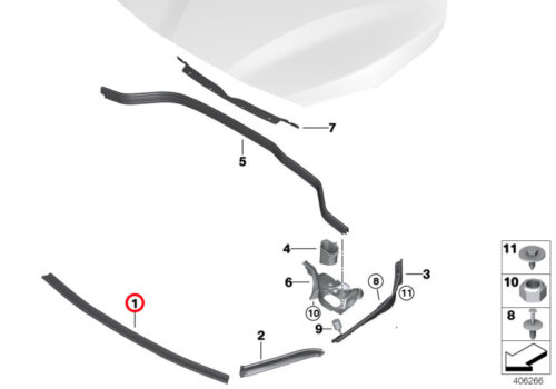 Genuine BMW (51767300515) Front Engine Hood Sealing