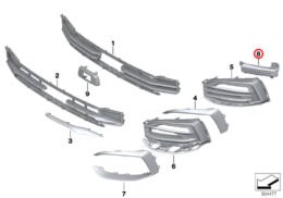 Alternative view of Front Fog Light Blanking Cover, Left