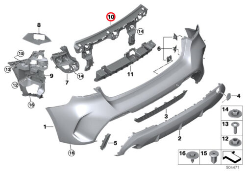 Genuine BMW (51128496655) Guide, Centre Rear