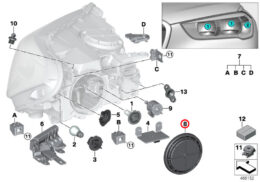 Genuine BMW (63137366374) Headlight Covering Cap, Priced Each
