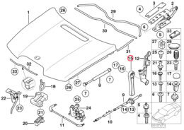 Genuine BMW (51238240607) Interior Hood Release Lever