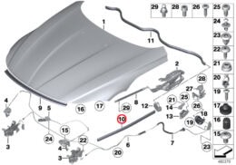 Genuine BMW (51767191515) Lateral Bonnet Sealing, Side