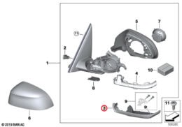 Genuine BMW (51167468253) Mirror Housing Lower Section, Left