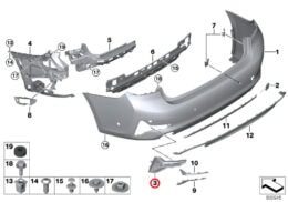 Rear Bumper Trım Panel, Left