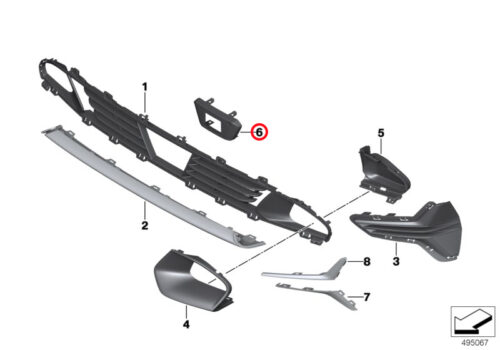 Genuine BMW (51117478822) Sensor Cover For Grille