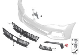 Genuine BMW (51118061120) Side Grille Covering, Black Chrome, Right