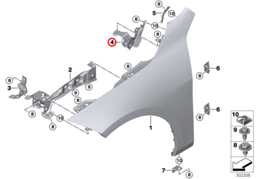 Genuine BMW (41007450389) Side Panel Bracket, Front Left 2