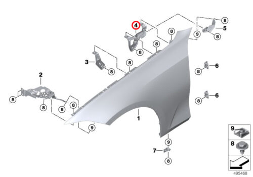 Genuine BMW (41008494433) Side Panel Bracket, Front Left 3