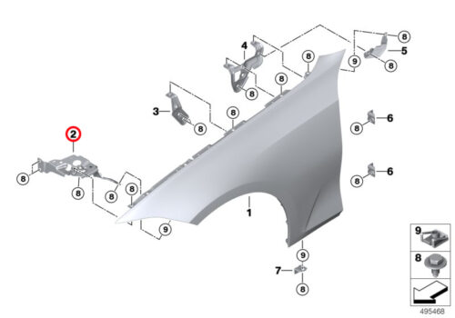 Genuine BMW (41008494438) Side Panel Bracket, Front Right 1