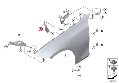 Genuine BMW (41008494436) Side Panel Bracket, Front Right 2