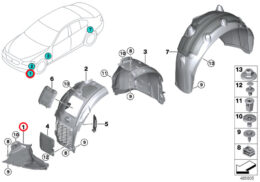 Genuine BMW (51718060031) Cover, Bottom Left