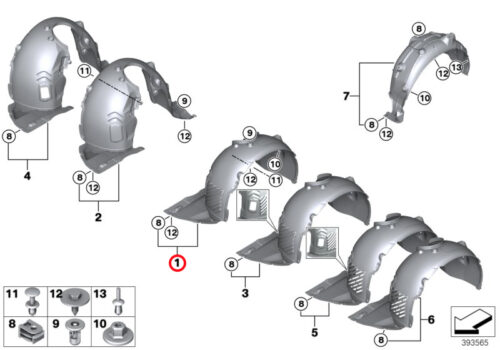 Genuine BMW (51717473413) Cover, Wheel Arch, Front Left