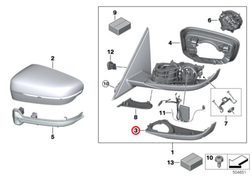 Genuine BMW Lower Housing Section, Right 51167498214