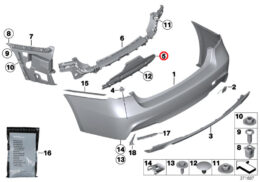 Genuine BMW (51128054289) Reinforcement For Bumper, Rear Lower