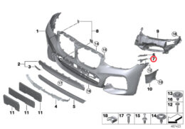 Genuine BMW (51117399984) Bumper Guide, Right Lower