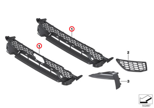 Genuine BMW Grille, Middle Bottom 51118065195