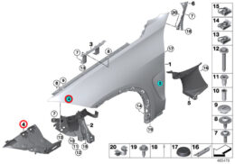 Genuine BMW (51657337632) Reinforcement Side Panel, Front Right