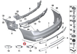 Genuine BMW (51127365559) Moulding Rocker Panel Rear Left