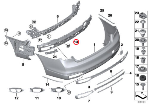 Genuine BMW Rear Bumper Adaptor 51127357142