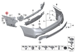 Alternative view of Rear Bumper Guide, Left