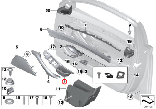 Genuine BMW Right Recessed Grip, Everest Grey 51417225878