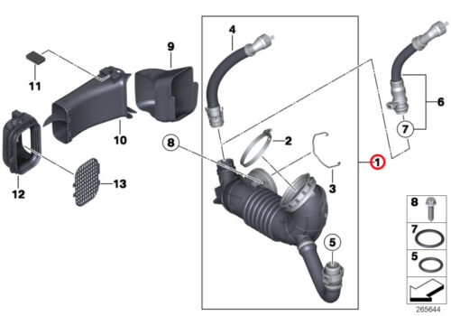 Genuine BMW Filtered Air Pipe 13717810745