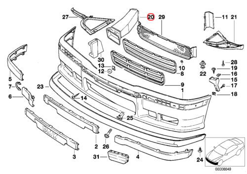 Genuine BMW Front Brake Air Duct - Right 51712233362