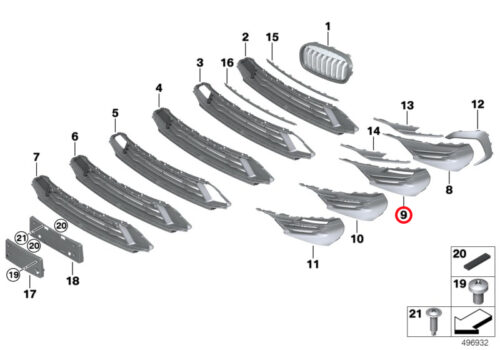 Genuine BMW Grid Lateral Left 51117460161