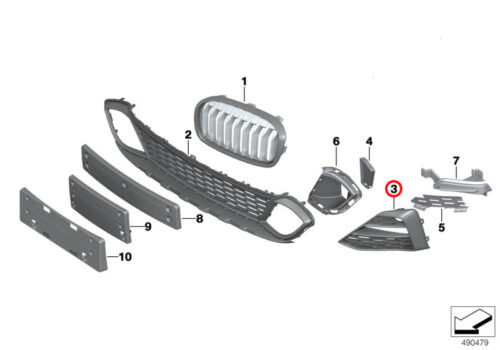 Genuine BMW Grid Lateral Right 51118073898