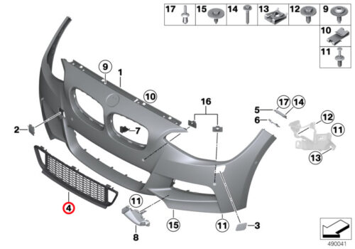 Genuine BMW Grille, Bumper, Middle Front 51118048969