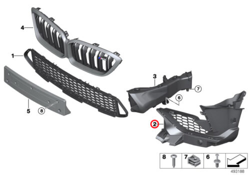 Genuine BMW Grille Bumper - Front Left 51118073521