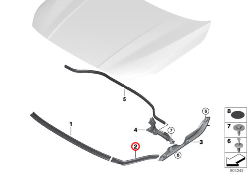 Genuine BMW Engine Hood Sealing, Left 51767476909