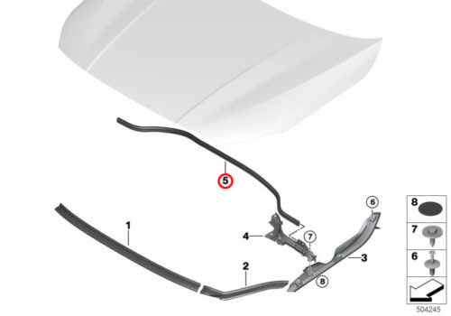 Genuine BMW Rear Engine Hood Sealing 51767450916