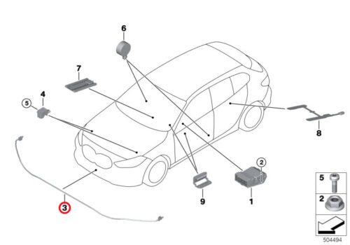 Genuine BMW Sensor, Pedestrian Protection PTS 65766997029