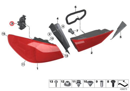 Genuine BMW BMW F40 Bulb Holder, Rear Light Side Panel, Left 63219465140