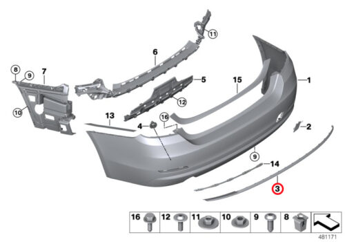 Genuine BMW Trim Strip 51127294812