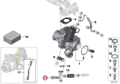 Genuine BMW Turbo Return Pipe 11427808757