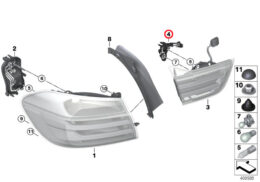 Genuine BMW (63217366070) Bulb Holder, Rear Light in Boot Lid, Right