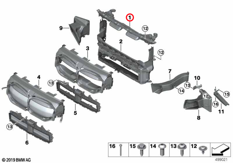 (51137457057) Front Air Duct Cover Front Air Duct Cover - Image 2