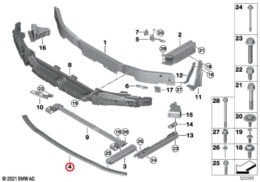 Genuine BMW (51117480390) Front Bumper Lower Carrier