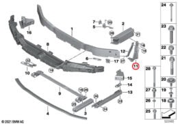 Genuine BMW (51117498085) Front Bumper Vertical Strut – Right