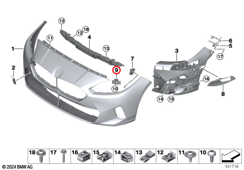 Genuine Bmw (51115A3Bd54) Front Bumper Support Bracket Front Bumper Support Bracket